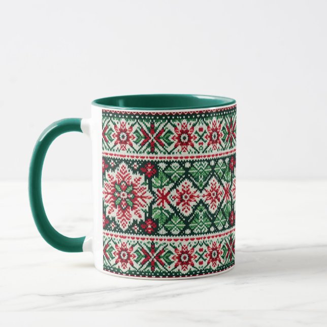 Caneca Feira de Natal/Inverno vermelha e verde (Esquerda)