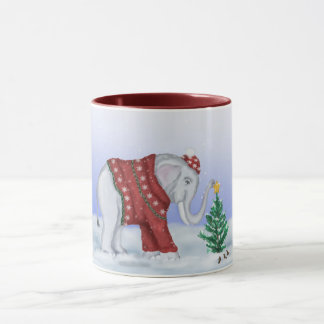 Caneca feita malha da camisola do elefante à