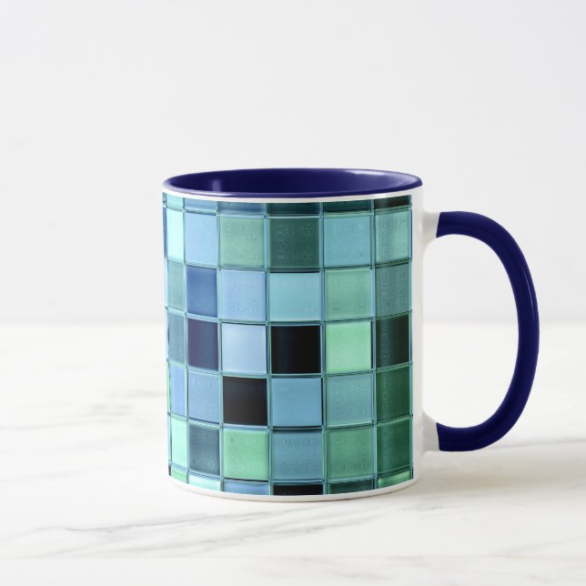 Caneca feita sob encomenda do azulejo de SeaGlass (Direita)