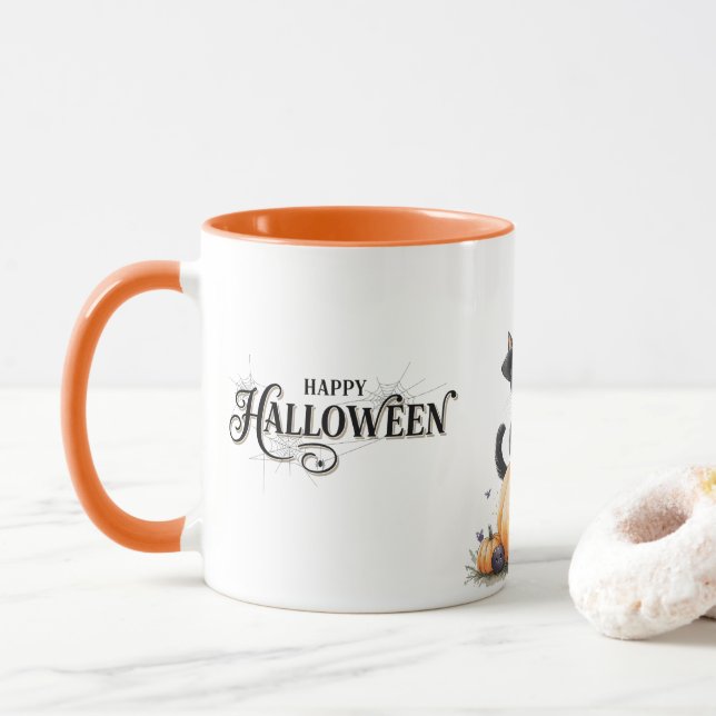 Caneca Feiticeira do Halloween encantadora, Pumpkins e Sp (Com Donut)