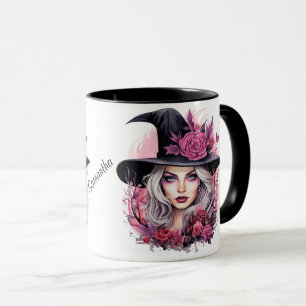 Caneca Feiticeira loira do Halloween personalizada