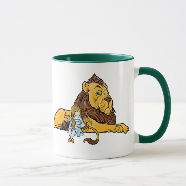 Caneca Feiticeiro de Oz, Dorothy e Toto com Leão (Direita)