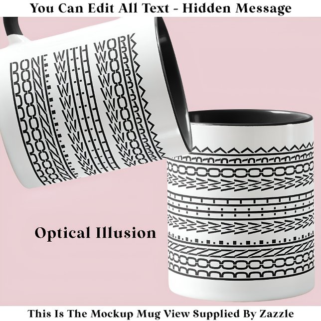 Caneca Feito com Trabalho Oculto Mensagem 120B de Baixa (Criador carregado)