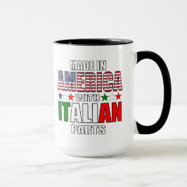 Caneca Feito na América com peças italianas
