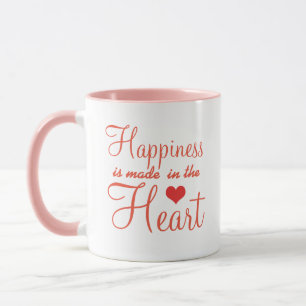 Caneca Felicidade é feita na citação do coração