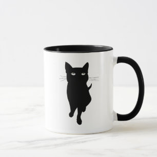 Caneca Felino bonito do gato preto