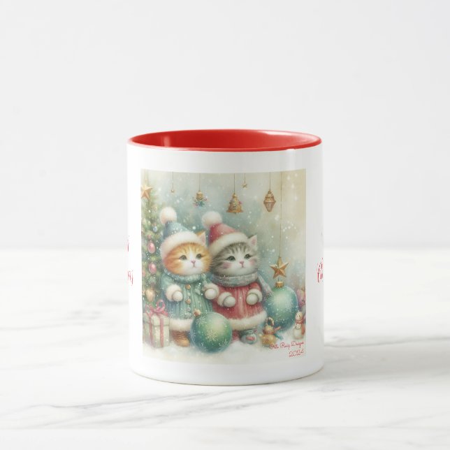 Caneca Felinos bonitos de Natal (Centro)