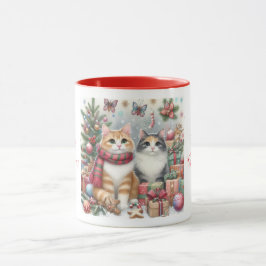 Caneca Felinos bonitos de Natal