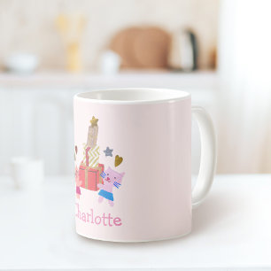 Caneca Felinos e presentes   Nome cor-de-rosa