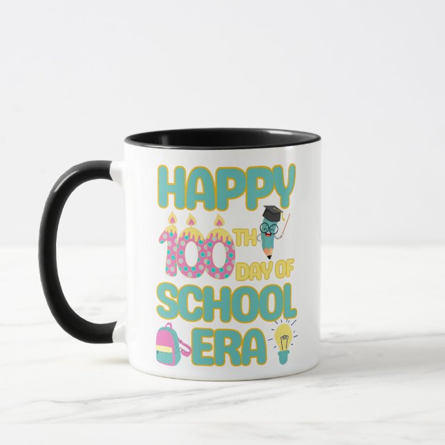 Caneca Feliz 100º Dia da Era Escolar (Esquerda)
