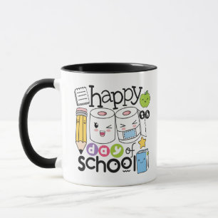 Caneca Feliz 100º Dia dos Professores Escolares 100 Dias