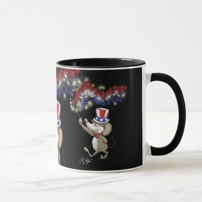 Caneca Feliz 4 de julho Celebração Noturna Mug de Moe (Direita)