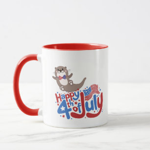 Caneca Feliz 4 De Julho, Família Matchin Mugs