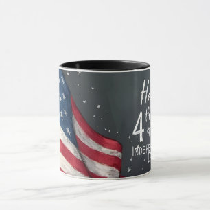 Caneca Feliz 4 de Julho Ilustração de Arte de Bandeira Vi