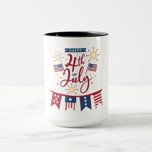 Caneca Feliz 4 de julho Mug (Centro)