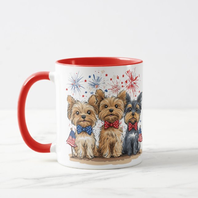 Caneca Feliz 4 De Julho Yorkshire Terrier Dogs (Esquerda)