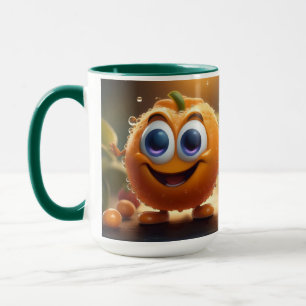 Caneca Feliz Animado 3d Laranja,