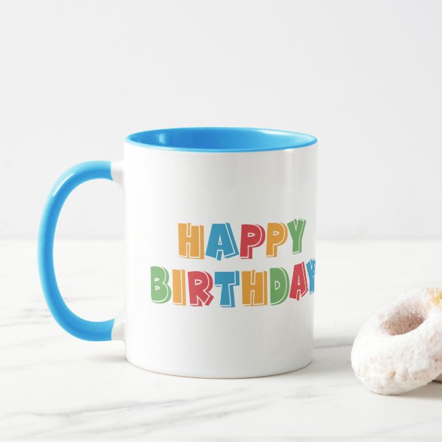 Caneca Feliz aniversário (Com Donut)