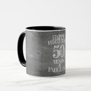 Caneca Feliz Aniversário - 50 Anos e Fabuloso