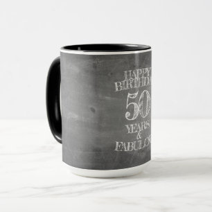Caneca Feliz Aniversário - 50 Anos e Fabuloso