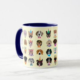 Caneca Feliz Aniversário Cachorro Enfrenta Animais Pawty