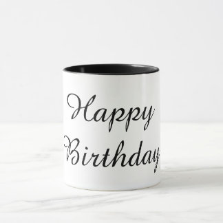 Caneca Feliz Aniversário cor preta