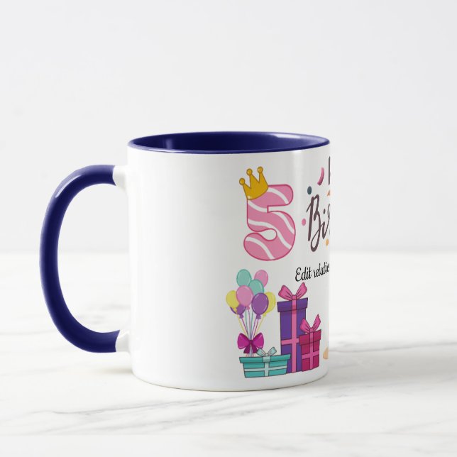 Caneca Feliz Aniversário Design Editável  (Esquerda)
