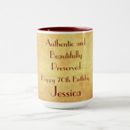 Caneca Feliz Aniversário do 70