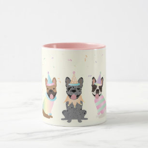 Caneca Feliz Aniversário dos Buldogues Franceses