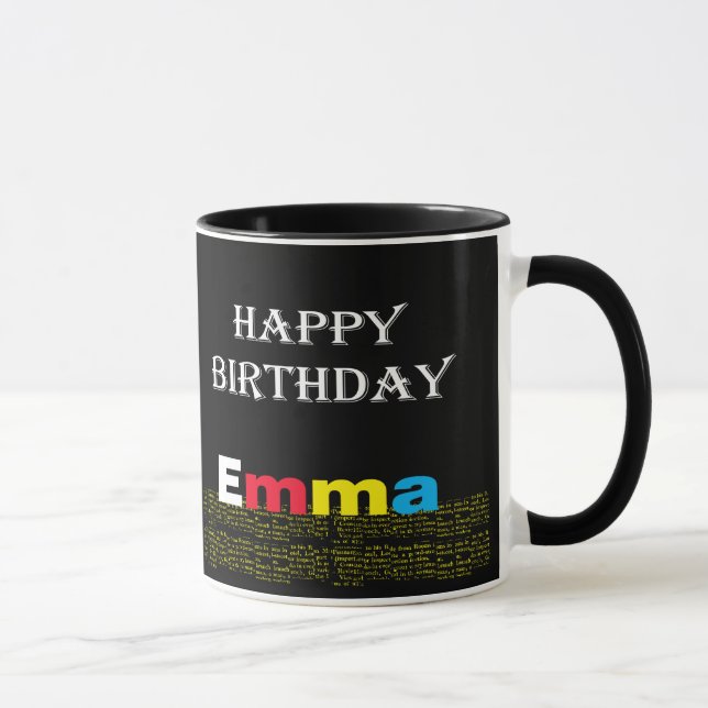 Caneca Feliz aniversário Emma (Direita)