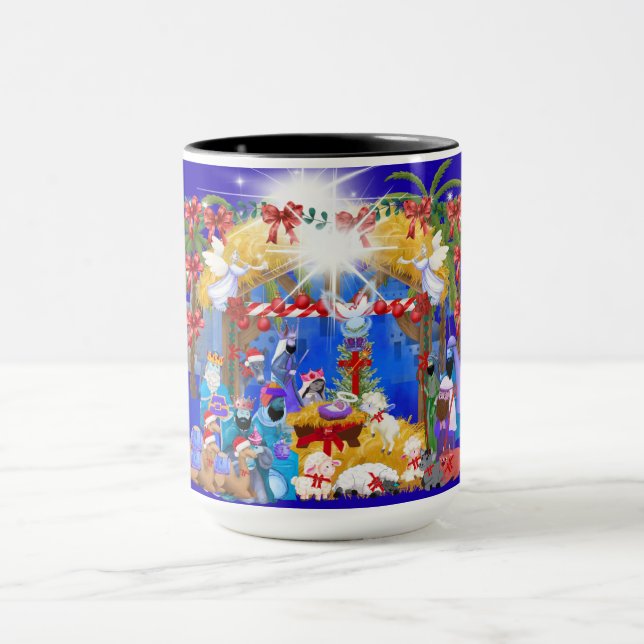 Caneca Feliz aniversário Jesus Natividade Mug (Centro)