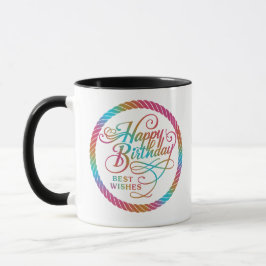 Caneca Feliz Aniversário Melhores Desejos Brilhantes | Xí