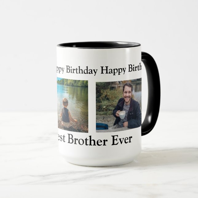 Caneca Feliz aniversário para o Melhor Irmão Nunca (Frente Esquerda)
