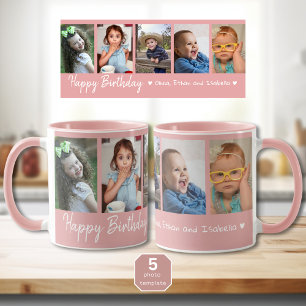 Caneca Feliz Aniversário Personalizado, Colagem de Fotogr