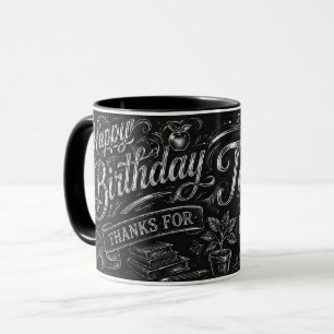 Caneca Feliz Aniversário Professor Obrigado por nos Ajuda