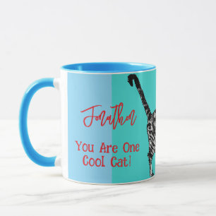 Caneca Feliz Aniversário Você Gato Tabby Legal Masculino