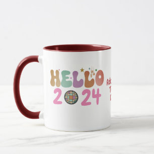 Caneca Feliz Ano Novo 2024 Estilo Hippie Ano Novo