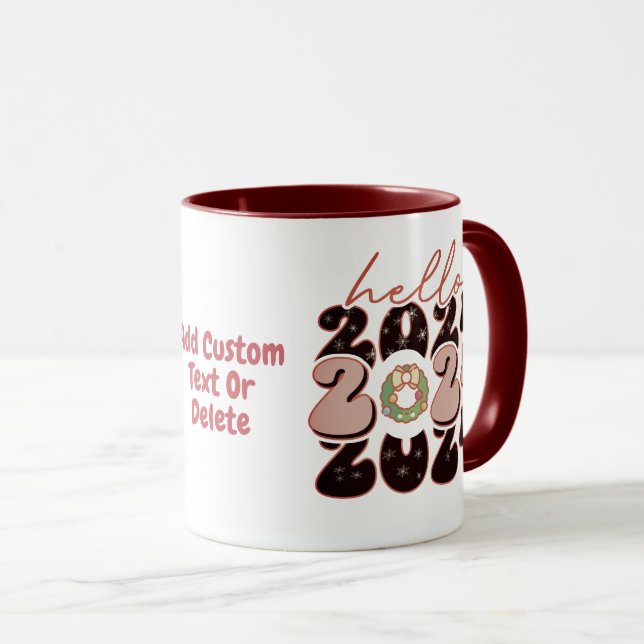 Caneca Feliz Ano Novo 2024 Festa de Ano Novo com Estilo G (Frente Esquerda)