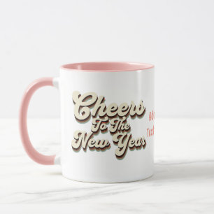 Caneca Feliz Ano Novo 2024 Véspera de Ano Novo Vintage Re