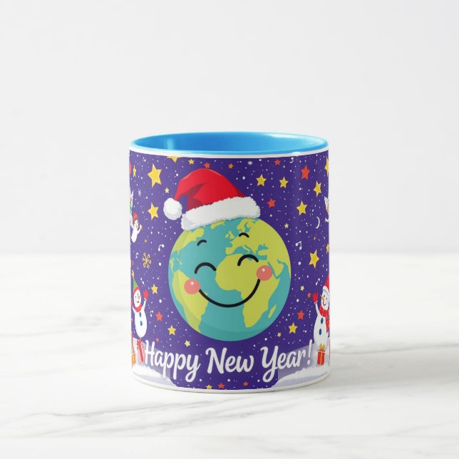 Caneca Feliz ano novo Blue Night Mug (Centro)