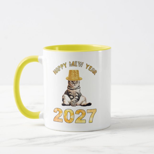 Caneca Feliz Ano Novo Mew 2027 (Esquerda)