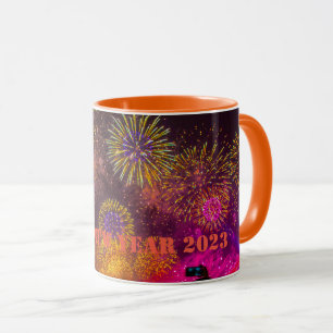 Caneca Feliz ano novo Mug 2024 cor de laranja