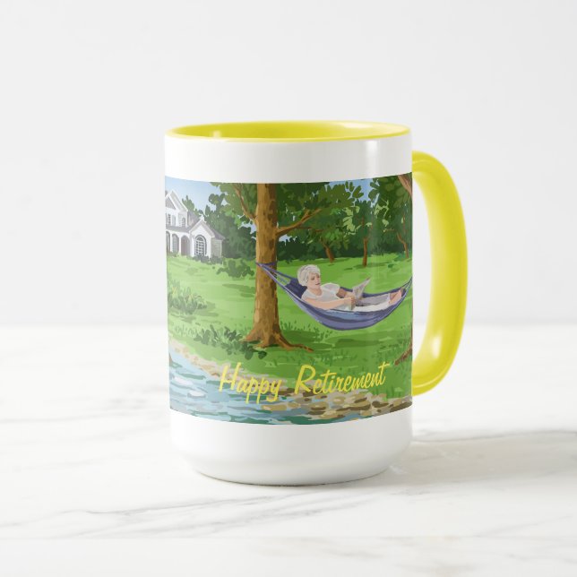 Caneca Feliz aposentadoria Personalize Mug (Lady in Hammo (Frente Esquerda)