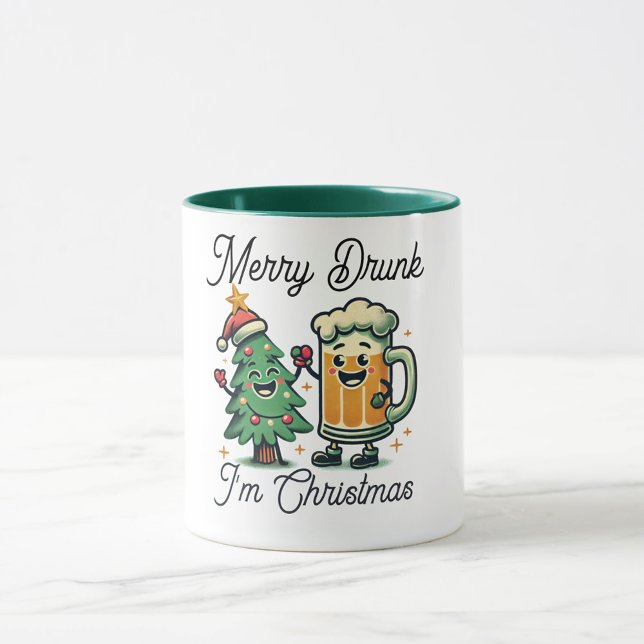 Caneca Feliz Bebado Engraçado Natal (Criador carregado)