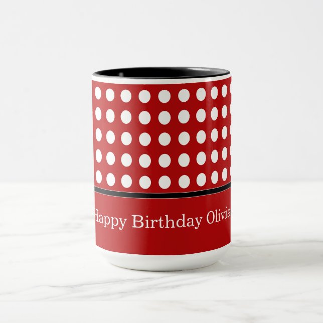 Caneca Feliz Bolinhas de aniversário (Centro)