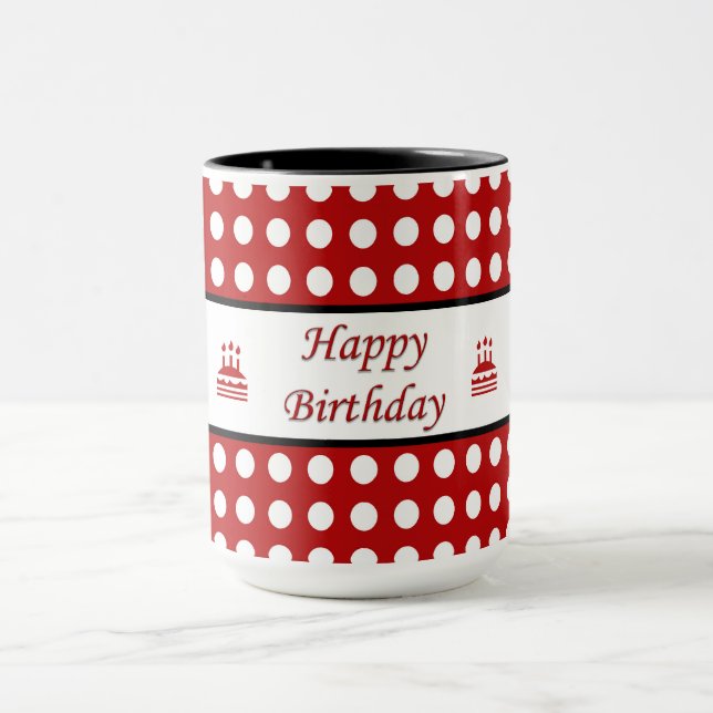 Caneca Feliz Bolinhas de aniversário (Centro)