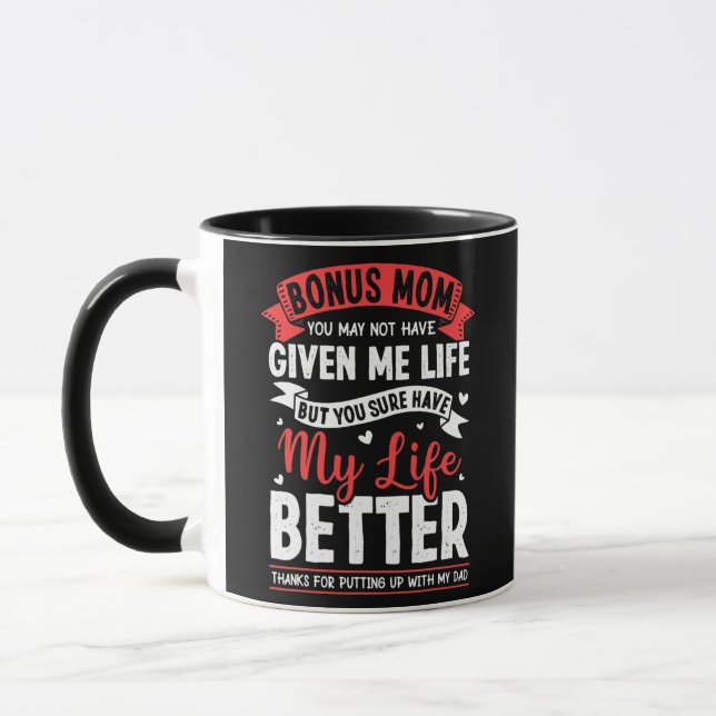 Caneca Feliz Bônus Mãe Stepmmae Por (Esquerda)