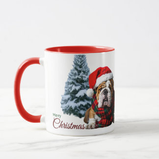 Caneca Feliz Buldogue de Natal