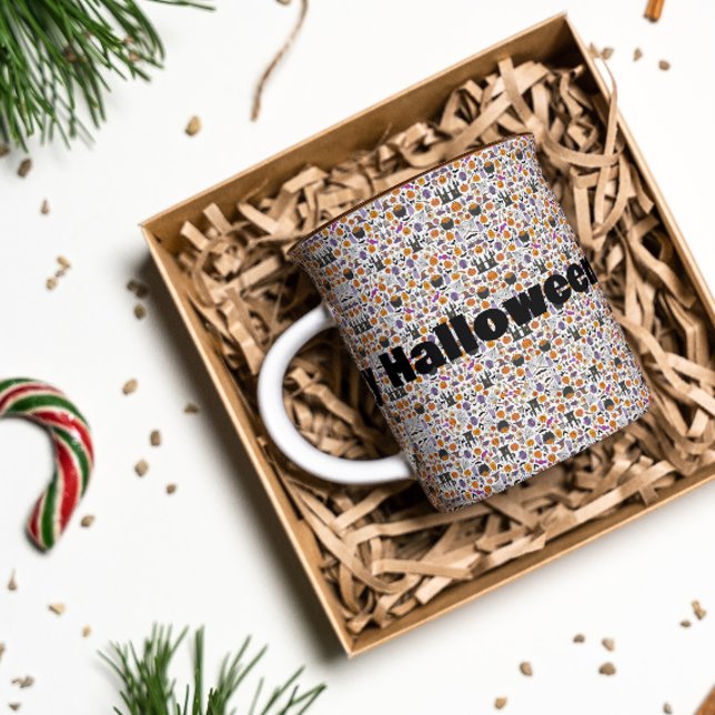 Caneca Feliz Café de Halloween (Criador carregado)