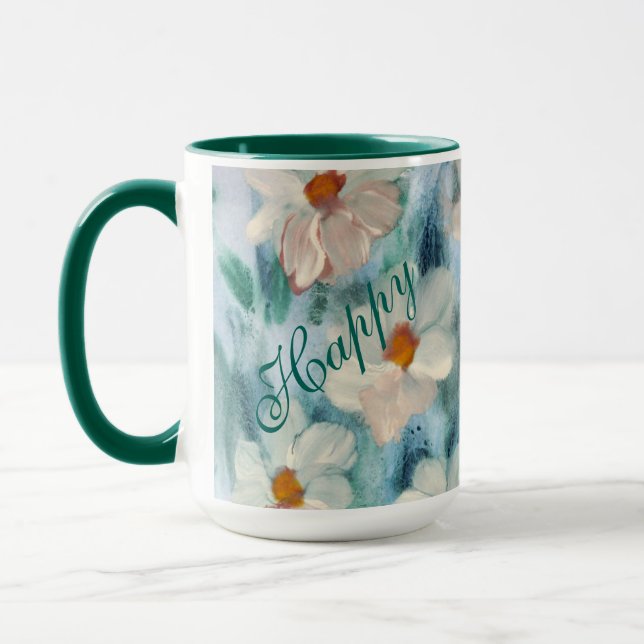 Caneca Feliz Café Floral Mug (Esquerda)